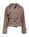 Hevo Hevò Woman Jacket Camel Size 2 Polyester, Cotton In Beige