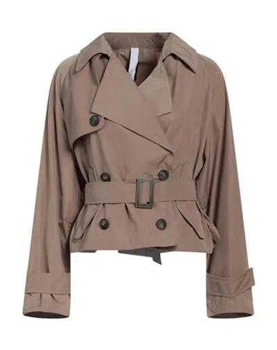 Hevo Hevò Woman Jacket Camel Size 2 Polyester, Cotton In Beige