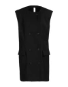 Hevo Hevò Woman Overcoat & Trench Coat Black Size 6 Virgin Wool