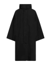 Hevo Hevò Woman Overcoat & Trench Coat Black Size M Polyester, Cotton
