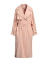 Hevo Hevò Woman Overcoat & Trench Coat Blush Size 8 Polyester, Cotton In Pink