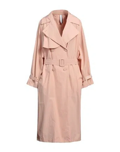 Hevo Hevò Woman Overcoat & Trench Coat Blush Size 8 Polyester, Cotton In Pink
