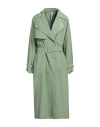 Hevo Hevò Woman Overcoat & Trench Coat Light Green Size 6 Polyester, Cotton