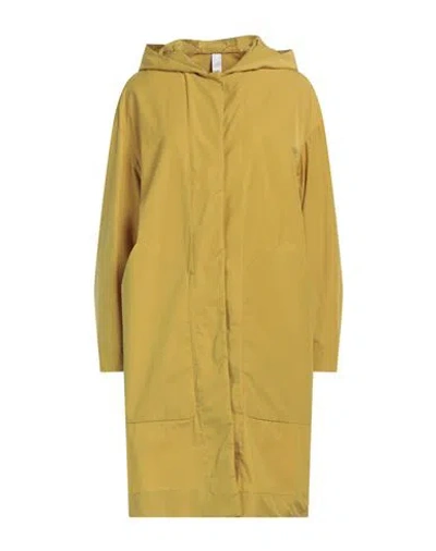 Hevo Hevò Woman Overcoat & Trench Coat Ocher Size 6 Polyester, Cotton In Yellow