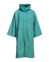 Hevo Hevò Woman Overcoat & Trench Coat Turquoise Size M Polyester, Cotton In Blue
