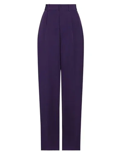 Hevo Hevò Woman Pants Purple Size 6 Polyester, Elastic Fibres, Elastane