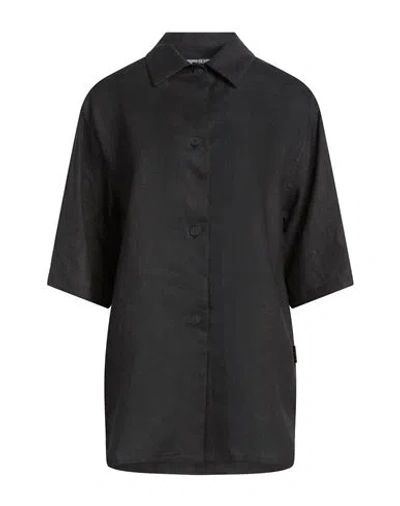 Hevo Hevò Woman Shirt Black Size 4 Linen