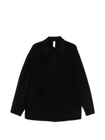 Hevo Wool Flap-pocket Coat In Animal Print