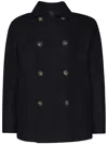 Hevo Ortolini Virgin Wool And Cotton Blend Jacket In Black