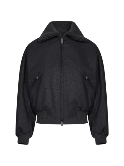 Hevo Zip-up Bomber Jacket In Grey