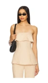 Hevron Addison Top In Beige