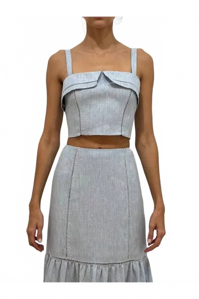 Hevron Alba Top In Sky Melange In Silver