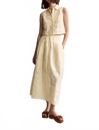 Hevron Amaris Skirt In Butter Plaid In Neutral