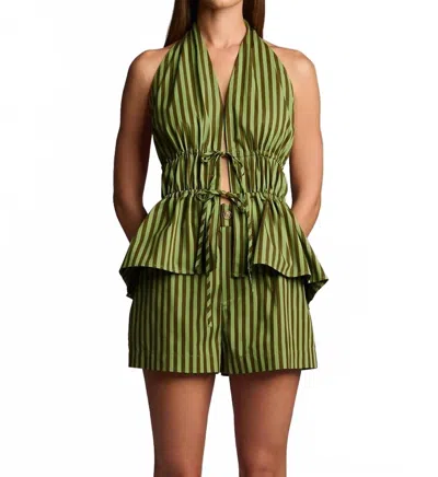 Hevron Amira Sleeveless Top In Green In Multi