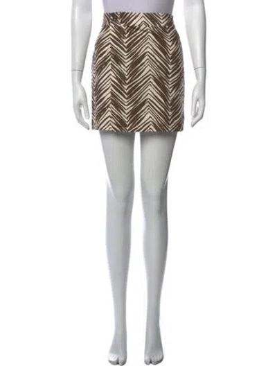 Pre-owned Hevron Animal Print Mini Skirt In Multicolor