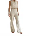 Hevron Annika Flare Pants In Ivory Navy Stripe In Neutral