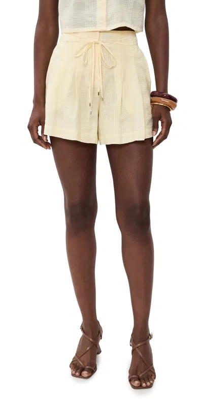 Hevron Aster Shorts Butter Plaid In Neutral