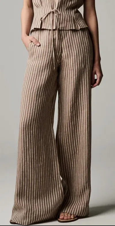 Hevron Capri Pant In Chocolate Stripe In Multi