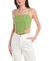 Hevron Celeste Linen Tank In Green