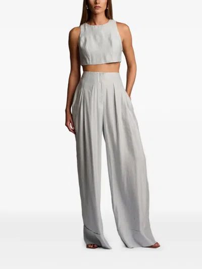 Hevron Cropped Top In Gray