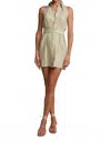Hevron Domino Mini Dress In Celadon In Neutral