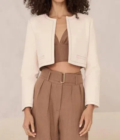 Hevron Elle Cropped Open Jacket In Natural In Neutral