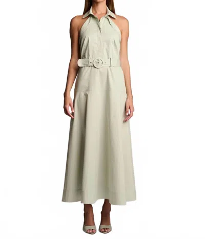 Hevron Eloise Midi Dress In Pistachio In Neutral