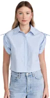 Hevron Emma Top Light Blue In Light Blue