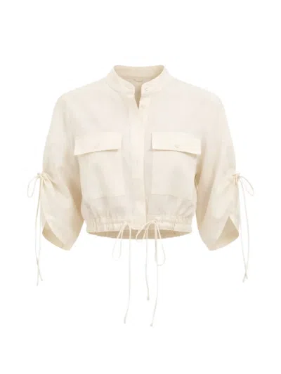Hevron Eva Drawstring-hem Shirt In Neutral