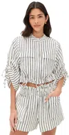 Hevron Eva Top Black Stripe In Black