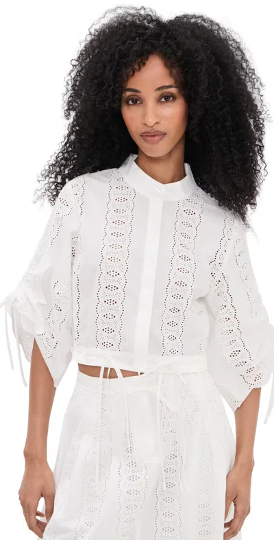 Hevron Eva Top White Eyelet