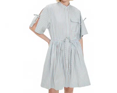 HEVRON FEBE DRESS IN ICE BLUE STRIPE