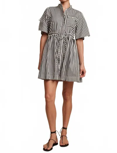 Hevron Febe Mini Dress In White-black