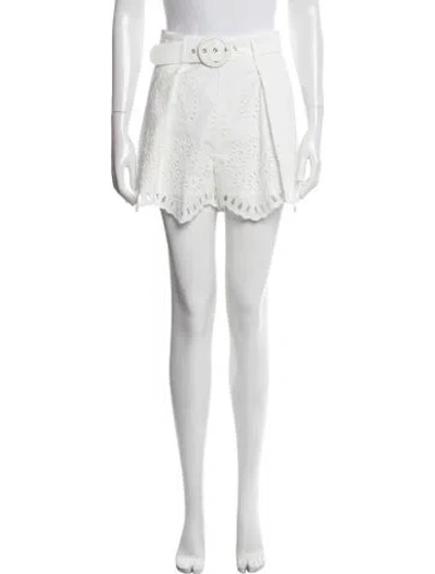 Pre-owned Hevron Floral Print Mini Shorts In White