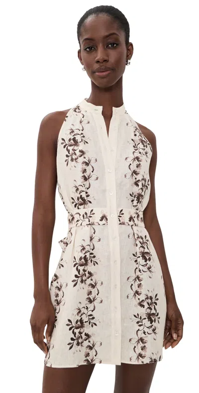 Hevron Gemma Dress Painted Flower Chocolate In Multi