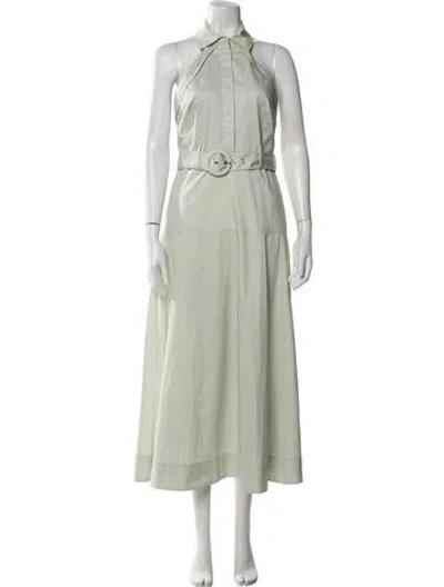 Pre-owned Hevron Halterneck Midi Length Dress W/ Tags In Green