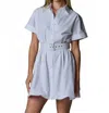 Hevron Harlow Dress In White In Blue
