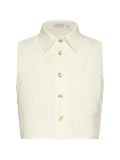 Hevron Katja Cropped Sleeveless Shirt In Neutral