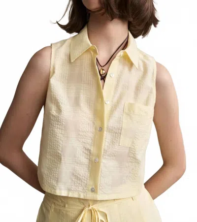 Hevron Katja Sleeveless Top In Butter Plaid In Yellow