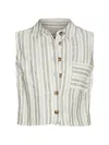 Hevron Katja Stripe-pattern Cropped Shirt In Multi