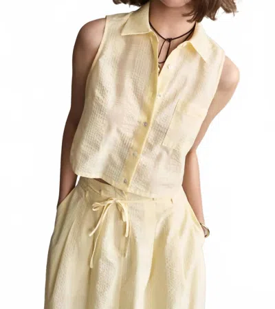 Hevron Katja Top In Butter Plaid In Neutral