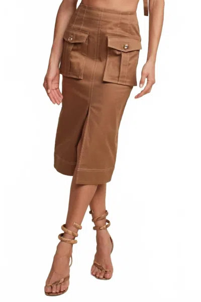 Hevron Kelly Skirt In Copper In Brown