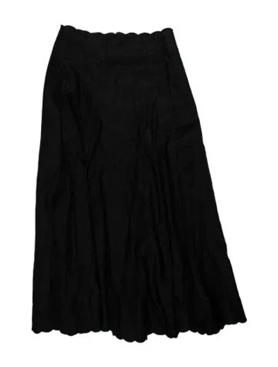 Pre-owned Hevron Linen Midi Length Skirt In Black