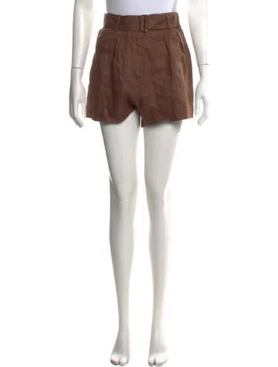 Pre-owned Hevron Linen Mini Shorts W/ Tags In Brown