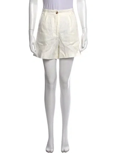 Pre-owned Hevron Linen Mini Shorts In White