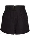 Hevron Linen Shorts In Black