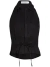 Hevron Linen Top In Schwarz