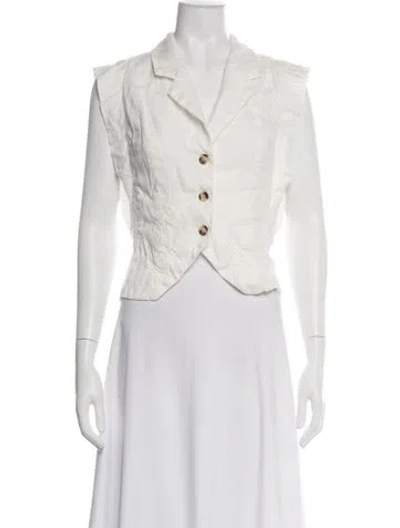 Pre-owned Hevron Linen Vest In White
