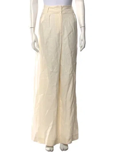 Pre-owned Hevron Linen Wide Leg Pants In Neutral