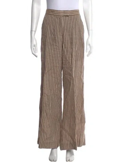 Pre-owned Hevron Linen Wide Leg Pants In Neutrals